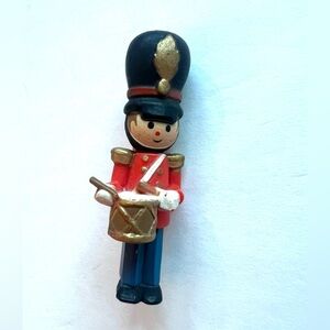 Hallmark Red and Gold Toy Soldier Figurine stamped vintage 1960’s